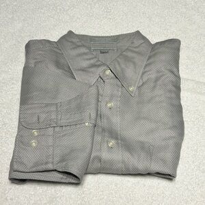 Hathaway Single Needle Taylored Men's Gray Dress Shirt 100% Cotton 17.5/35‎